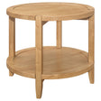 Camillo Round Solid Wood Side End Table Maple Brown 709697 - Ella Furniture