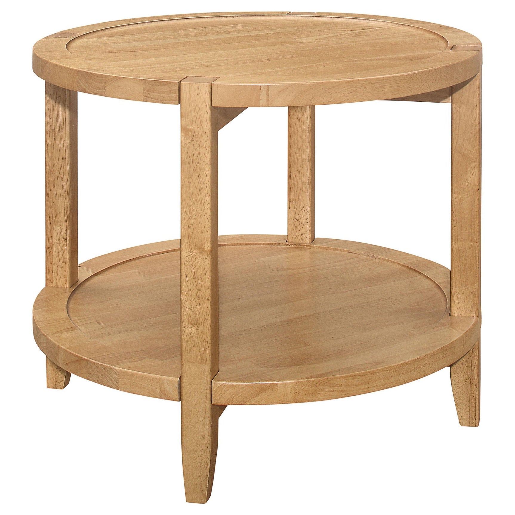 Camillo Round Solid Wood Side End Table Maple Brown 709697 - Ella Furniture