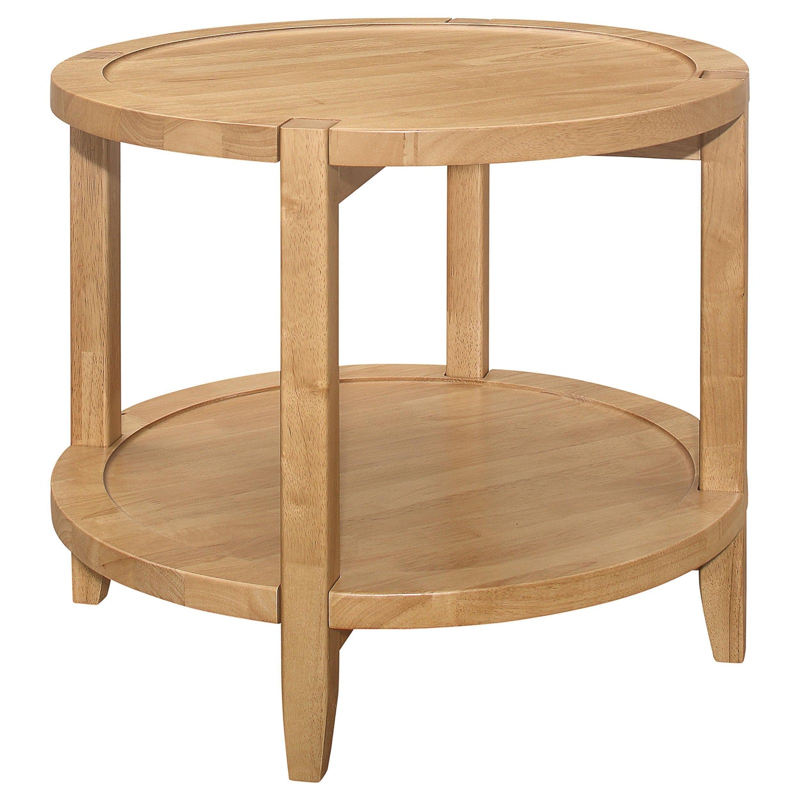 Camillo Round Solid Wood Side End Table Maple Brown 709697 - Ella Furniture