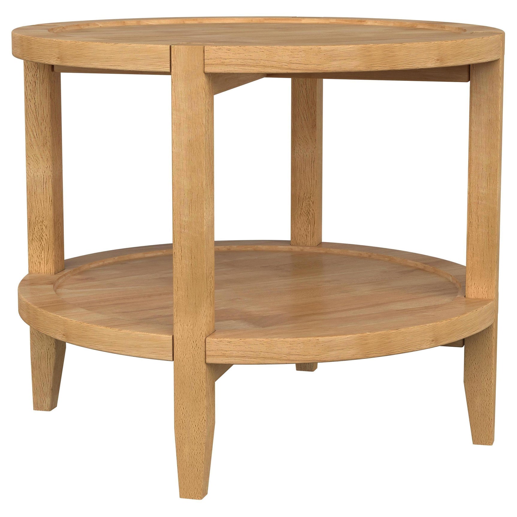 Camillo Round Solid Wood Side End Table Maple Brown 709697 - Ella Furniture