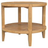 Camillo Round Solid Wood Side End Table Maple Brown 709697 - Ella Furniture