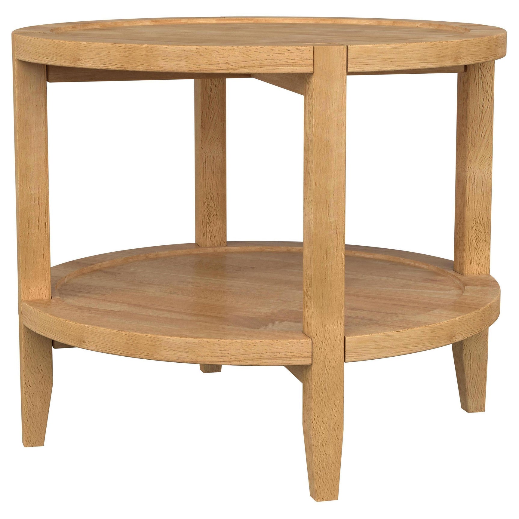 Camillo Round Solid Wood Side End Table Maple Brown 709697 - Ella Furniture