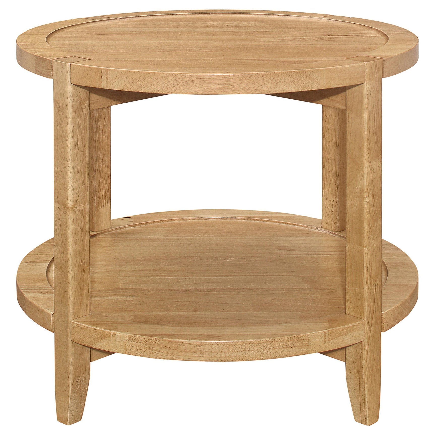 Camillo Round Solid Wood Side End Table Maple Brown 709697 - Ella Furniture