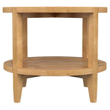 Camillo Round Solid Wood Side End Table Maple Brown 709697 - Ella Furniture