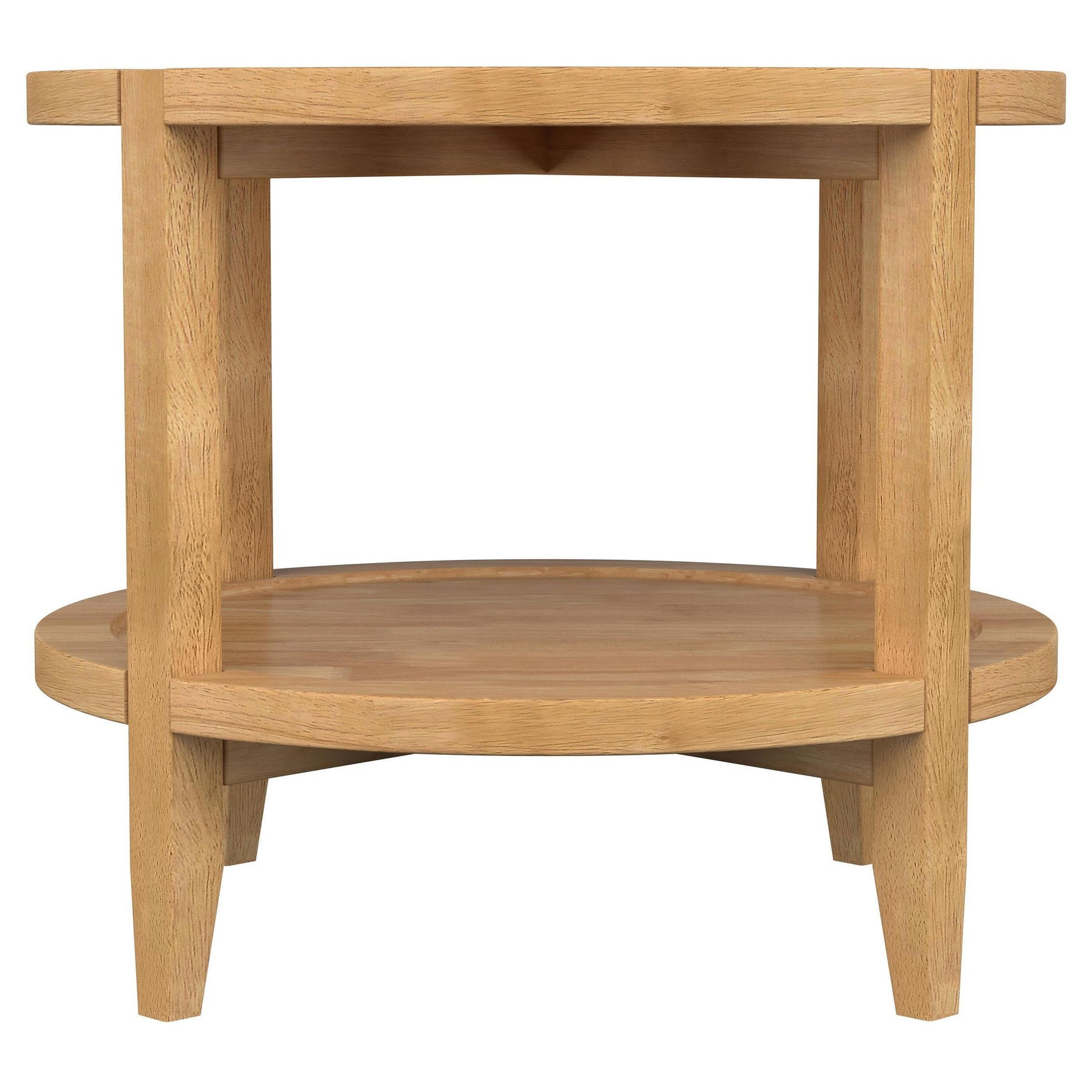 Camillo Round Solid Wood Side End Table Maple Brown 709697 - Ella Furniture