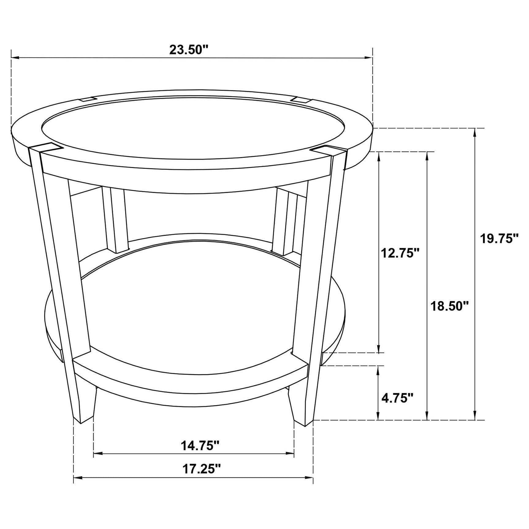 Camillo Round Solid Wood Side End Table Maple Brown 709697 - Ella Furniture