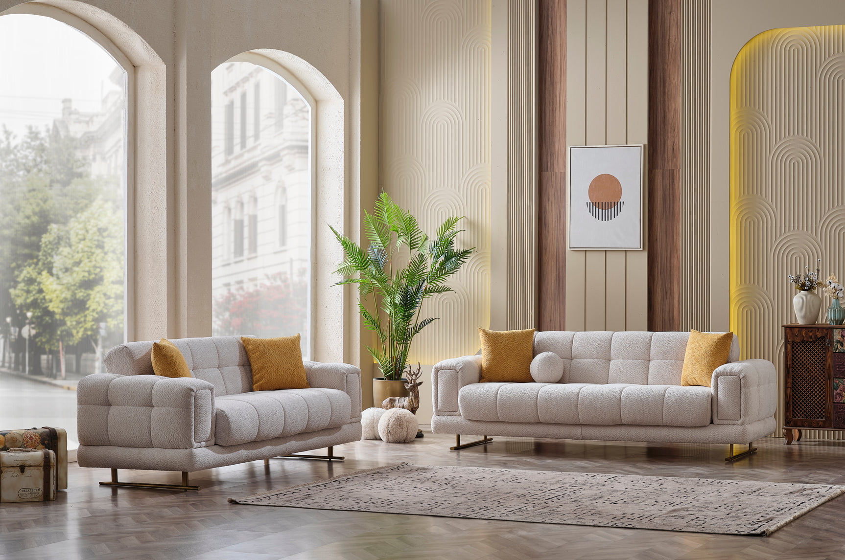 Cove Ivory Boucle Living Room Set [ETA: 05/30]