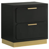 Caraway 2-Drawer Nightstand Bedside Table Black 224782 [ETA: 5/8/2024] - Ella Furniture