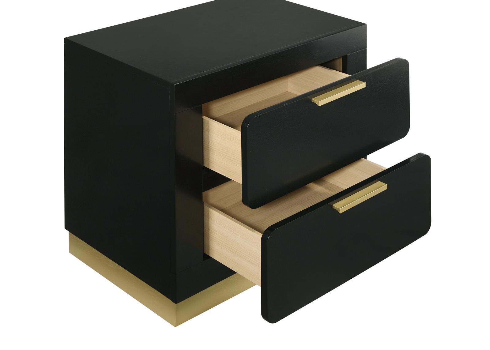 Caraway 2-Drawer Nightstand Bedside Table Black 224782 [ETA: 5/8/2024] - Ella Furniture