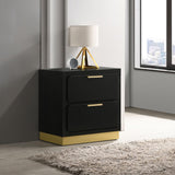 Caraway 2-Drawer Nightstand Bedside Table Black 224782 [ETA: 5/8/2024] - Ella Furniture