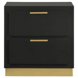 Caraway 2-Drawer Nightstand Bedside Table Black 224782 [ETA: 5/8/2024] - Ella Furniture