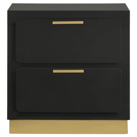 Caraway 2-Drawer Nightstand Bedside Table Black 224782 [ETA: 5/8/2024] - Ella Furniture