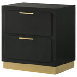 Caraway 2-Drawer Nightstand Bedside Table Black 224782 [ETA: 5/8/2024] - Ella Furniture