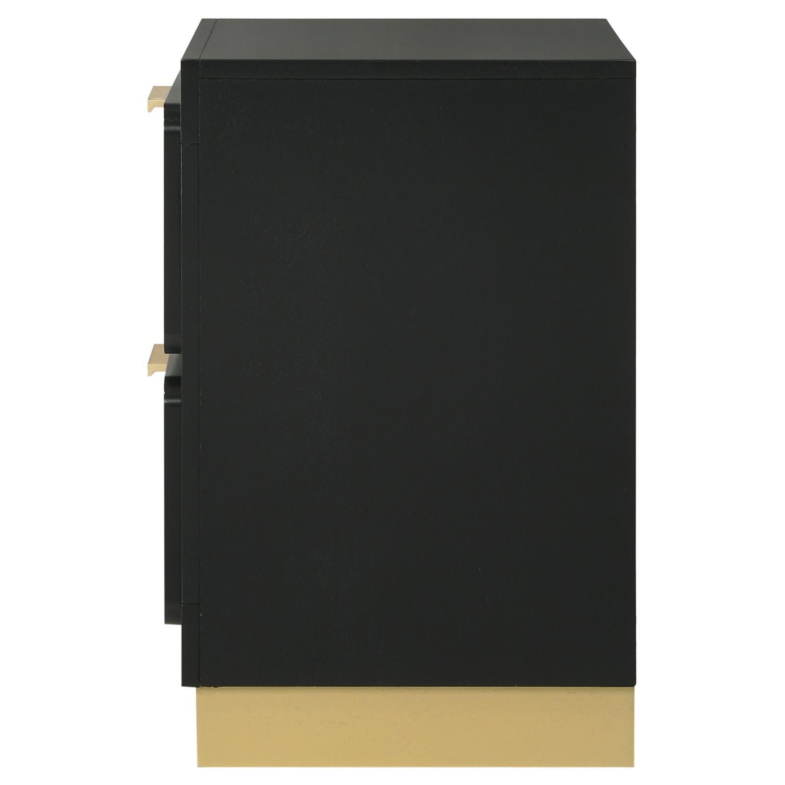 Caraway 2-Drawer Nightstand Bedside Table Black 224782 [ETA: 5/8/2024] - Ella Furniture