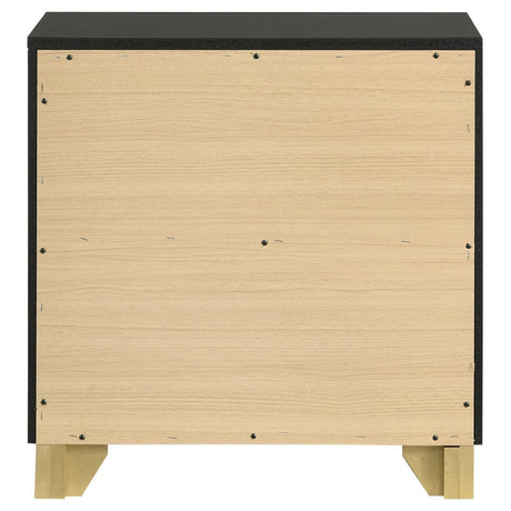 Caraway 2-Drawer Nightstand Bedside Table Black 224782 [ETA: 5/8/2024] - Ella Furniture