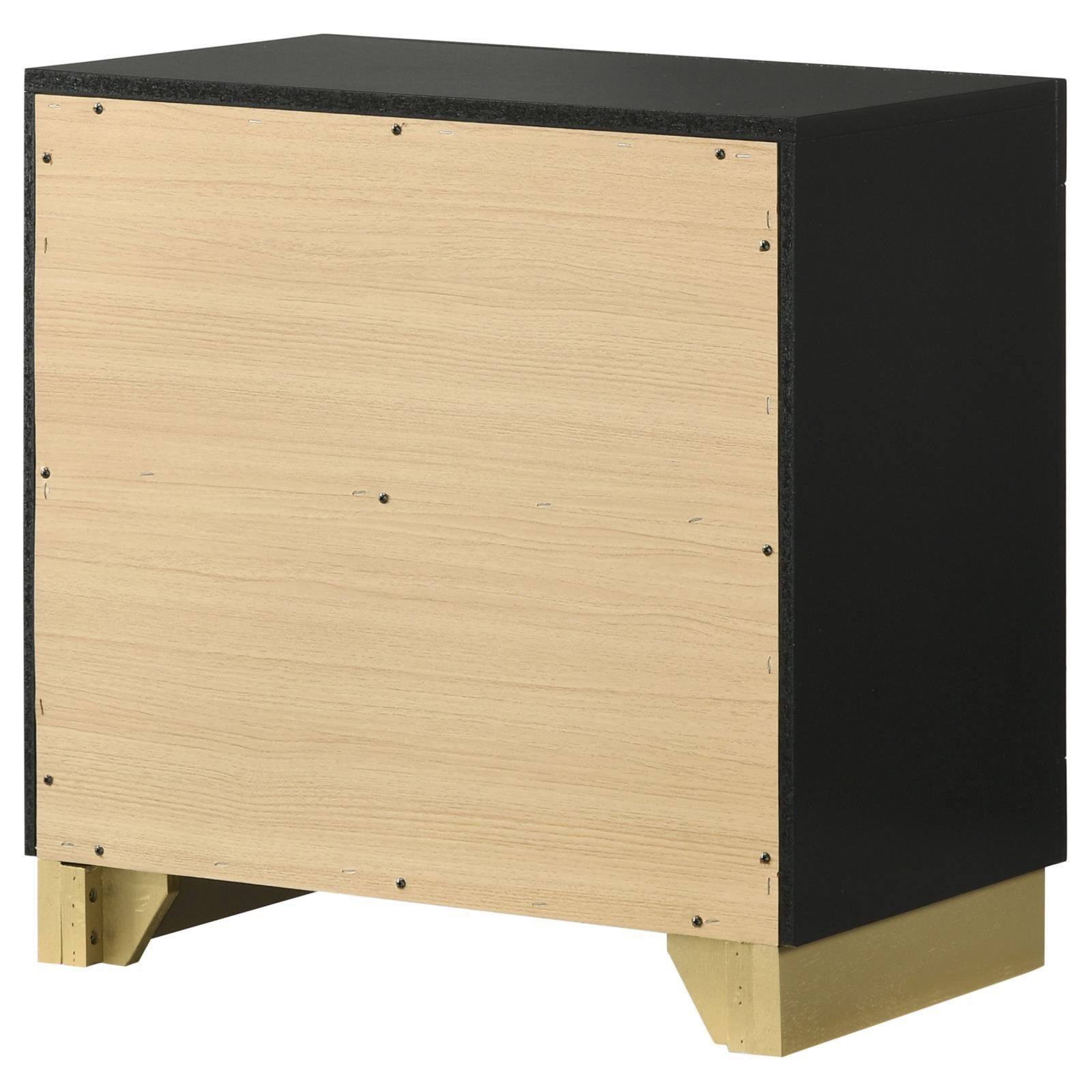 Caraway 2-Drawer Nightstand Bedside Table Black 224782 [ETA: 5/8/2024] - Ella Furniture