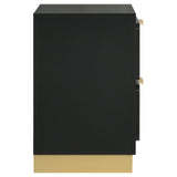 Caraway 2-Drawer Nightstand Bedside Table Black 224782 [ETA: 5/8/2024] - Ella Furniture
