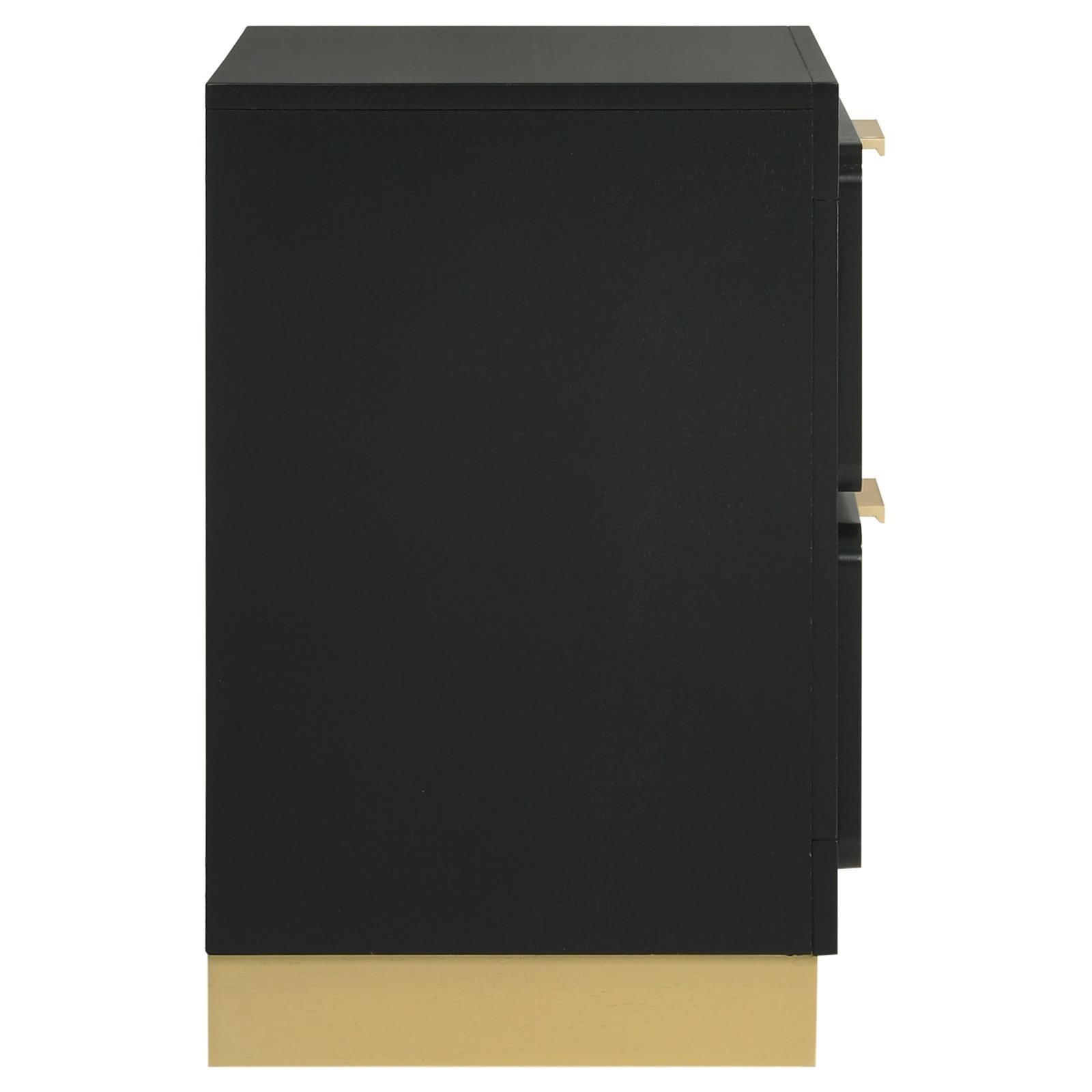 Caraway 2-Drawer Nightstand Bedside Table Black 224782 [ETA: 5/8/2024] - Ella Furniture