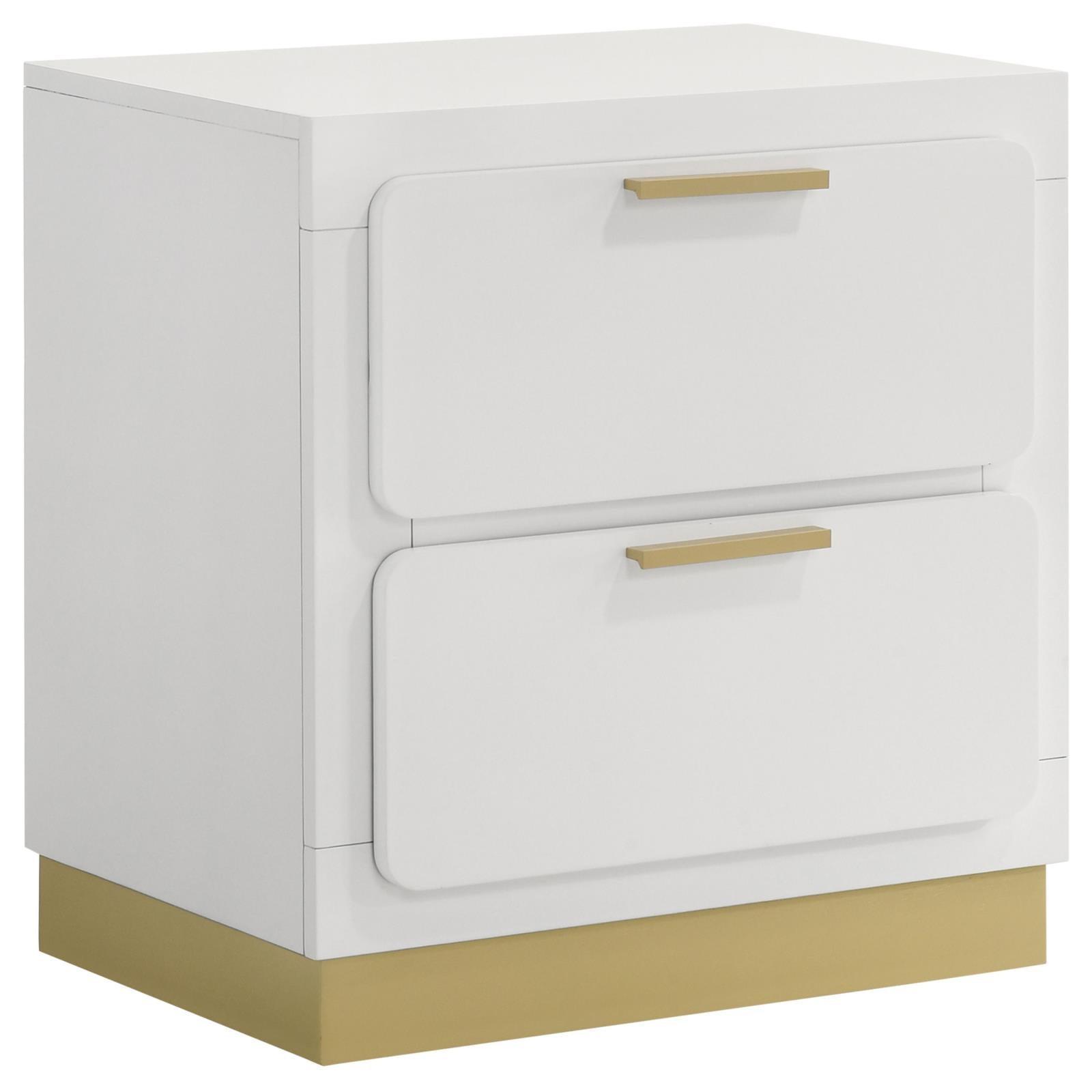 Caraway 2-Drawer Nightstand Bedside Table White 224772 [ETA: 5/8/2024] - Ella Furniture