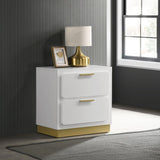 Caraway 2-Drawer Nightstand Bedside Table White 224772 [ETA: 5/8/2024] - Ella Furniture