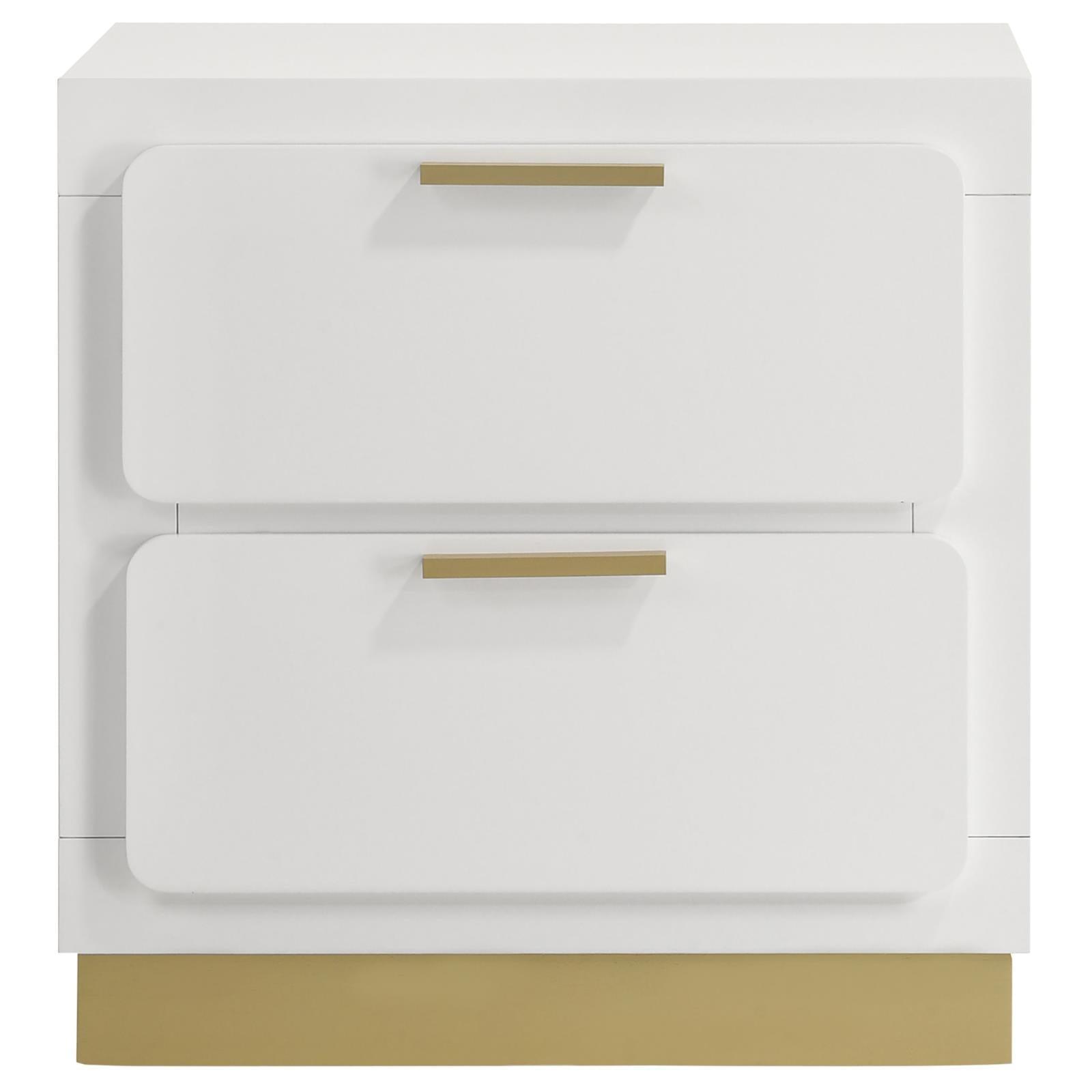 Caraway 2-Drawer Nightstand Bedside Table White 224772 [ETA: 5/8/2024] - Ella Furniture