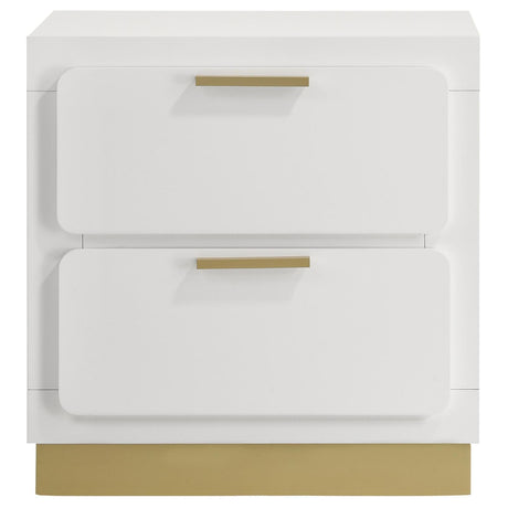 Caraway 2-Drawer Nightstand Bedside Table White 224772 [ETA: 5/8/2024] - Ella Furniture
