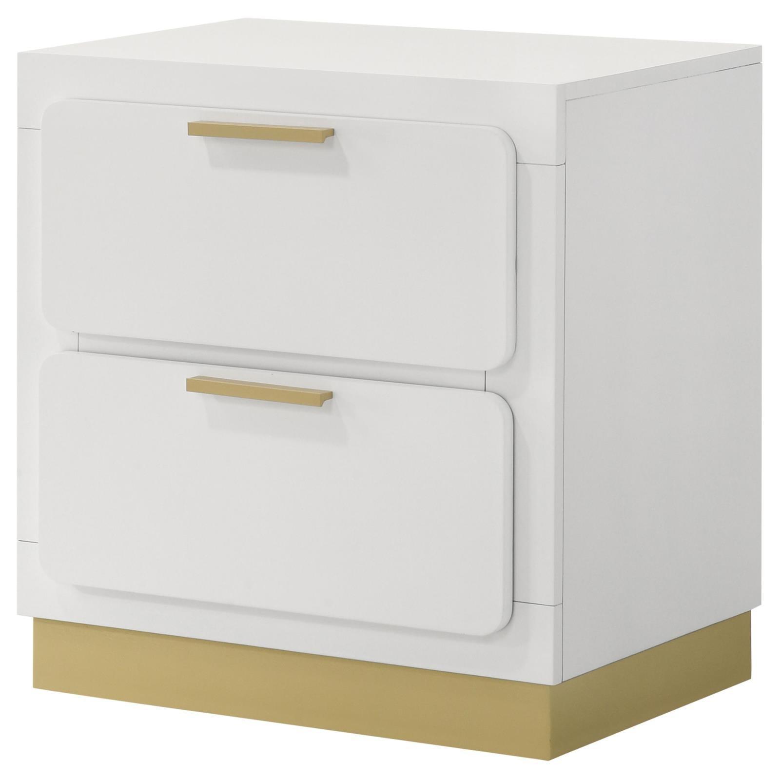 Caraway 2-Drawer Nightstand Bedside Table White 224772 [ETA: 5/8/2024] - Ella Furniture
