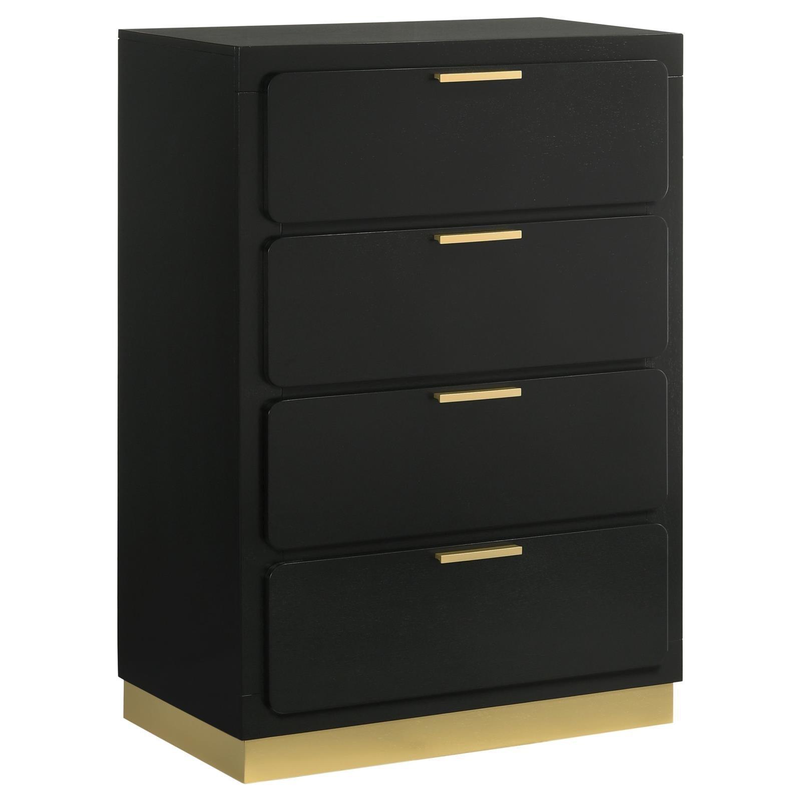 Caraway 4-Drawer Bedroom Chest Black 224785 [ETA: 5/8/2024] - Ella Furniture