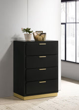 Caraway 4-Drawer Bedroom Chest Black 224785 [ETA: 5/8/2024] - Ella Furniture