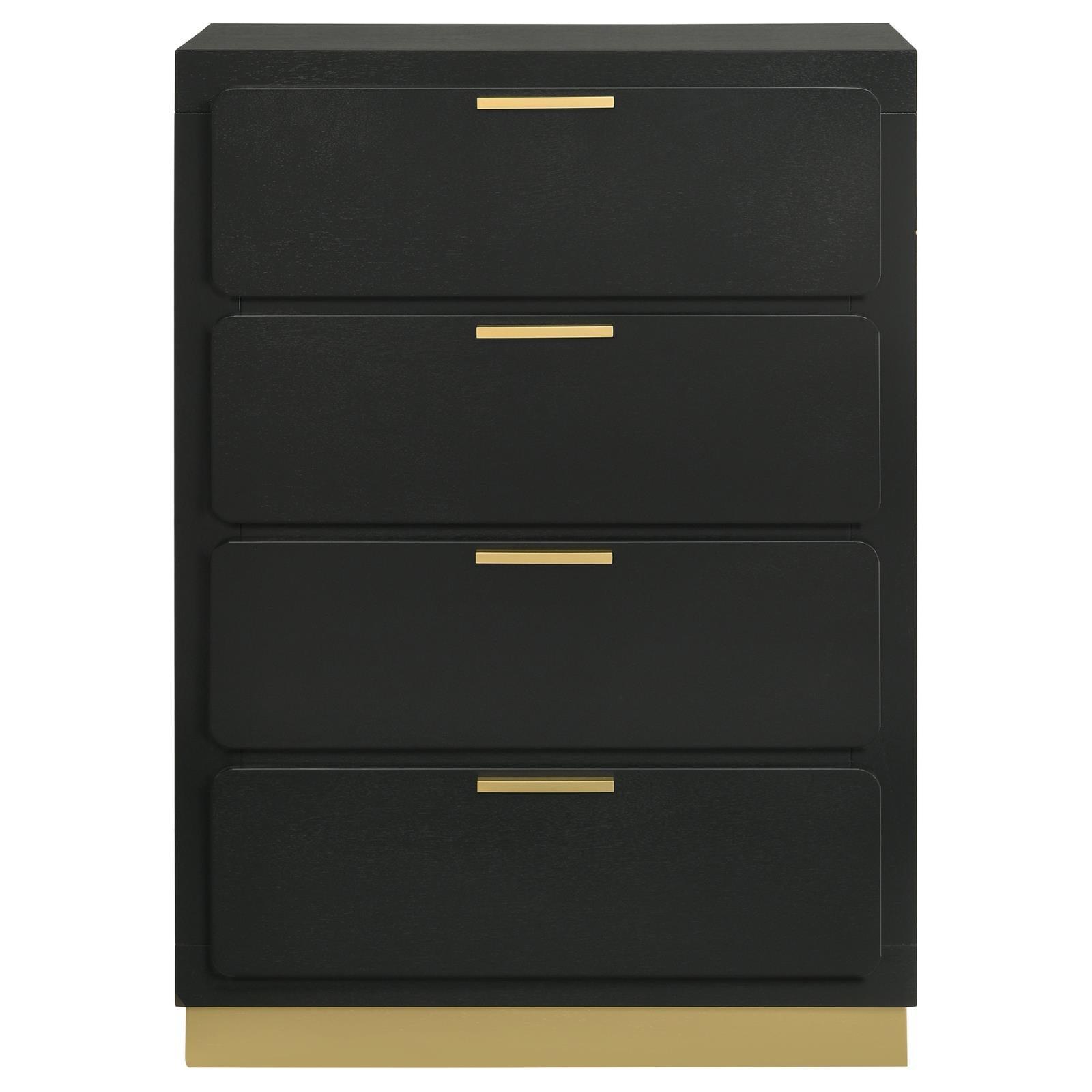 Caraway 4-Drawer Bedroom Chest Black 224785 [ETA: 5/8/2024] - Ella Furniture