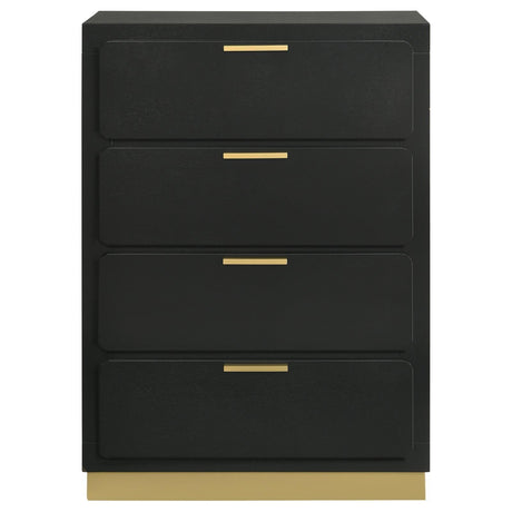 Caraway 4-Drawer Bedroom Chest Black 224785 [ETA: 5/8/2024] - Ella Furniture