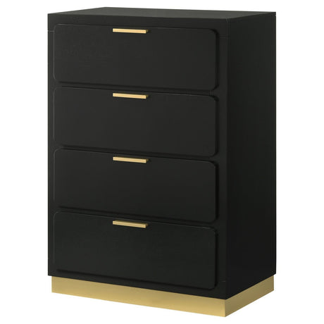 Caraway 4-Drawer Bedroom Chest Black 224785 [ETA: 5/8/2024] - Ella Furniture