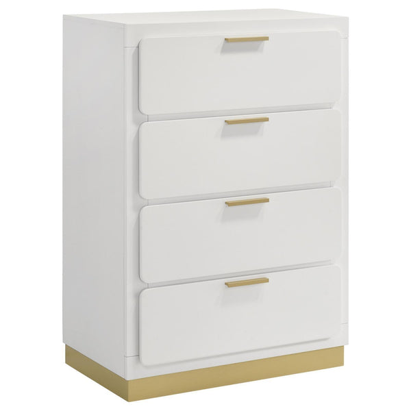 Caraway 4-Drawer Bedroom Chest White 224775 [ETA: 5/8/2024] - Ella Furniture
