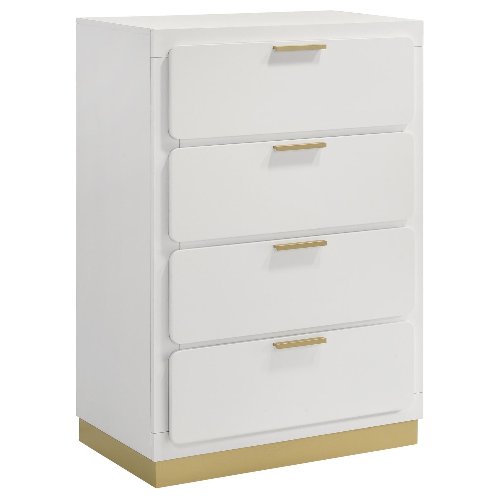 Caraway 4-Drawer Bedroom Chest White 224775 [ETA: 5/8/2024] - Ella Furniture