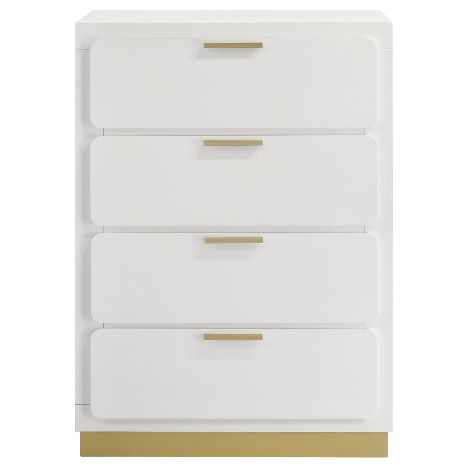Caraway 4-Drawer Bedroom Chest White 224775 [ETA: 5/8/2024] - Ella Furniture