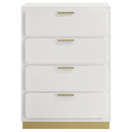 Caraway 4-Drawer Bedroom Chest White 224775 [ETA: 5/8/2024] - Ella Furniture