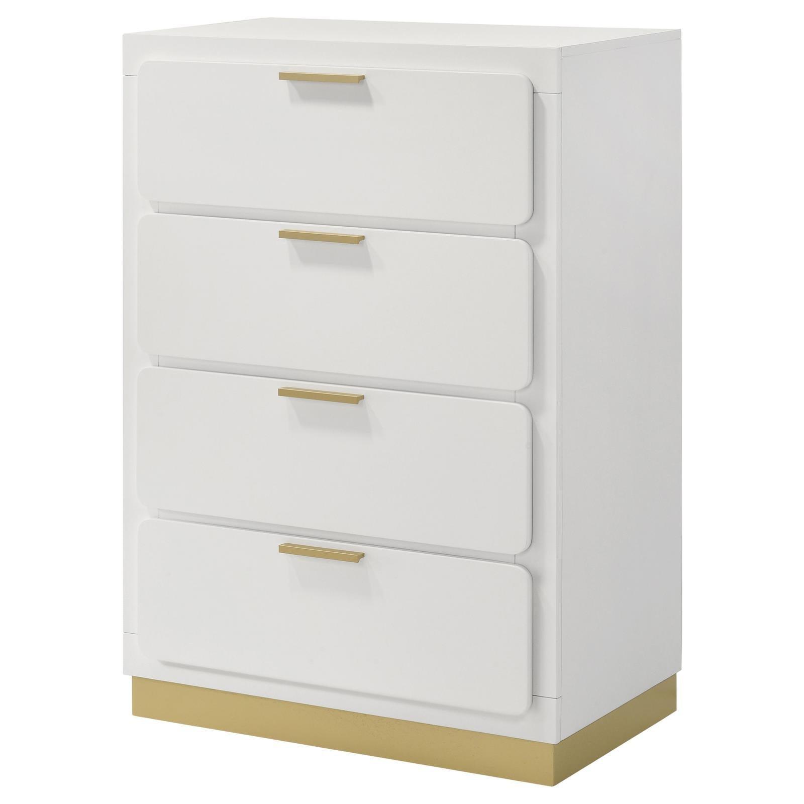 Caraway 4-Drawer Bedroom Chest White 224775 [ETA: 5/8/2024] - Ella Furniture