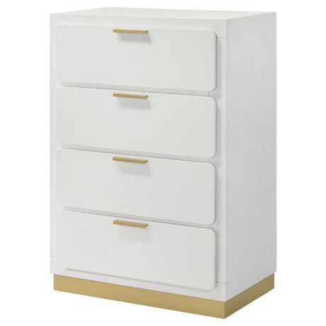 Caraway 4-Drawer Bedroom Chest White 224775 [ETA: 5/8/2024] - Ella Furniture