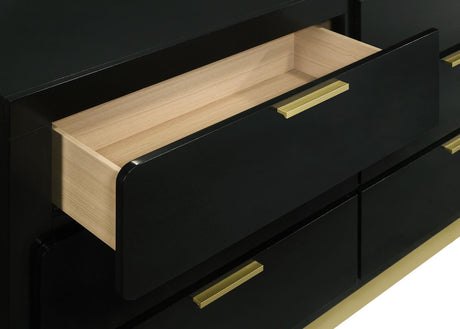 Caraway 6-Drawer Bedroom Dresser Black 224783 [ETA: 5/8/2024] - Ella Furniture