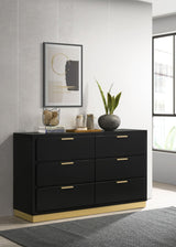 Caraway 6-Drawer Bedroom Dresser Black 224783 [ETA: 5/8/2024] - Ella Furniture