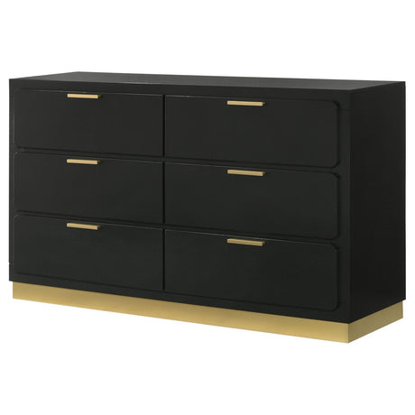 Caraway 6-Drawer Bedroom Dresser Black 224783 [ETA: 5/8/2024] - Ella Furniture