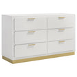 Caraway 6-Drawer Bedroom Dresser White 224773 [ETA: 5/8/2024] - Ella Furniture