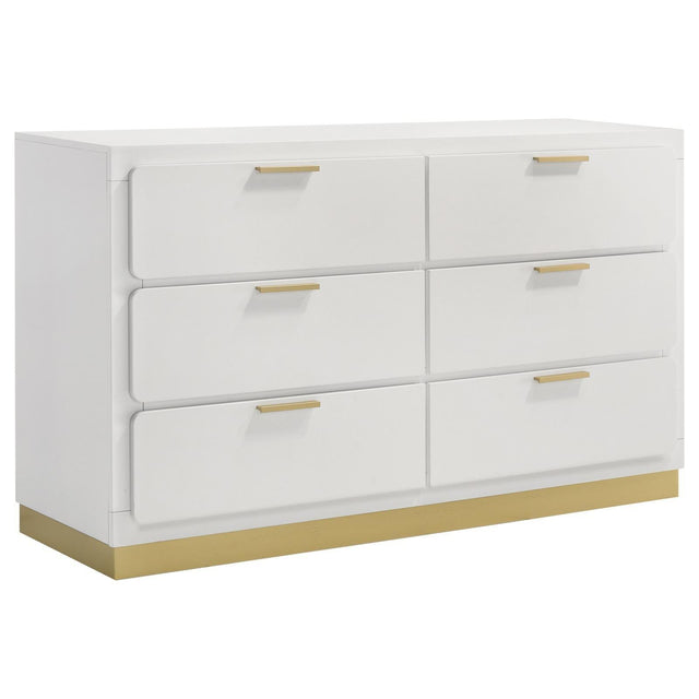 Caraway 6-Drawer Bedroom Dresser White 224773 [ETA: 5/8/2024] - Ella Furniture