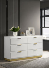 Caraway 6-Drawer Bedroom Dresser White 224773 [ETA: 5/8/2024] - Ella Furniture