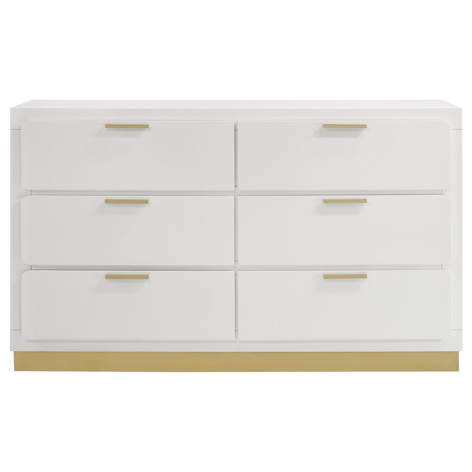 Caraway 6-Drawer Bedroom Dresser White 224773 [ETA: 5/8/2024] - Ella Furniture