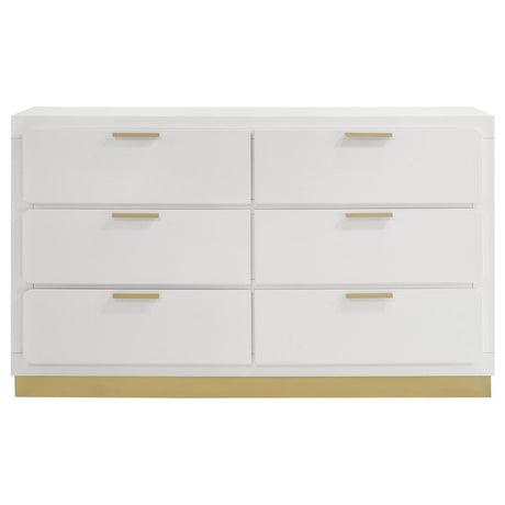 Caraway 6-Drawer Bedroom Dresser White 224773 [ETA: 5/8/2024] - Ella Furniture