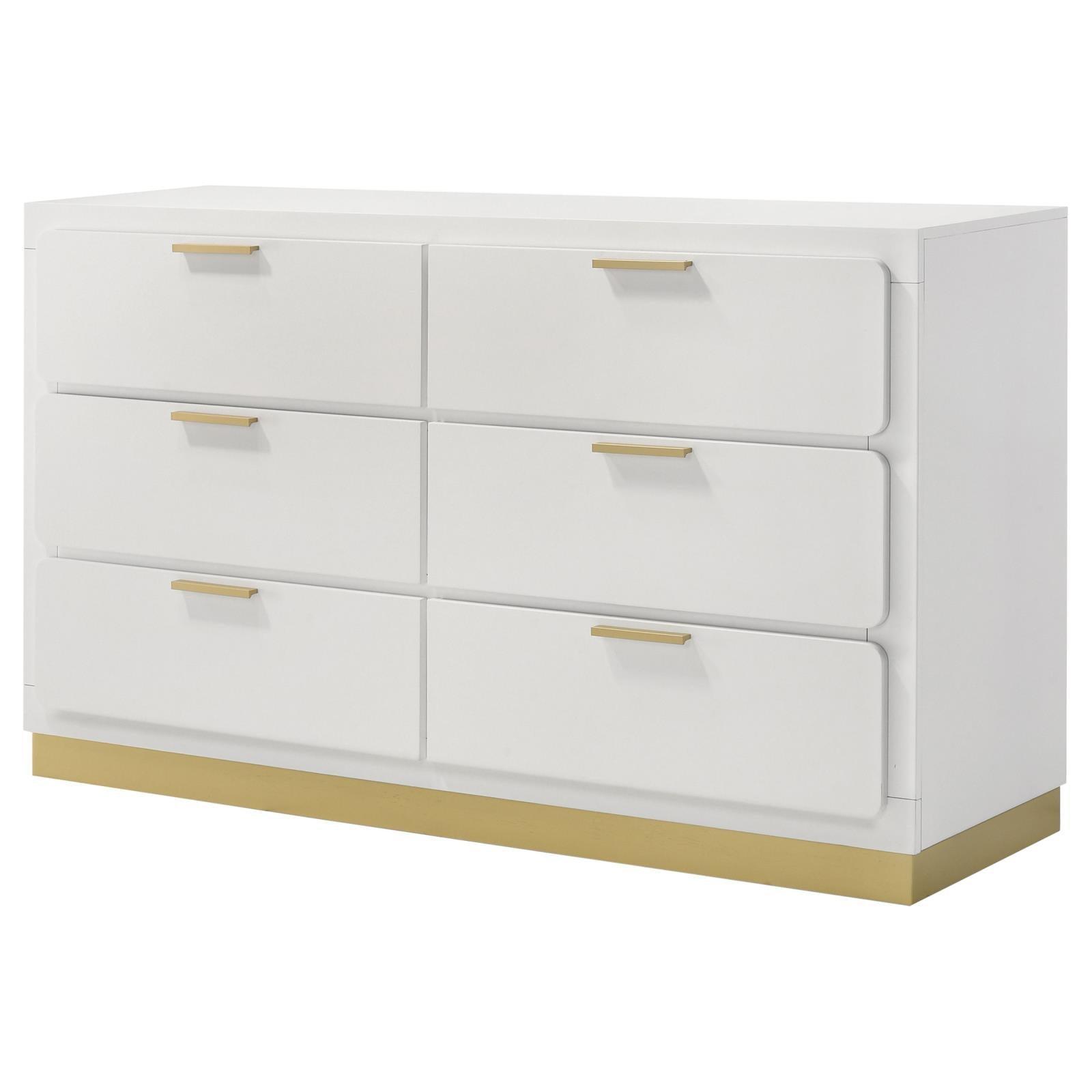 Caraway 6-Drawer Bedroom Dresser White 224773 [ETA: 5/8/2024] - Ella Furniture