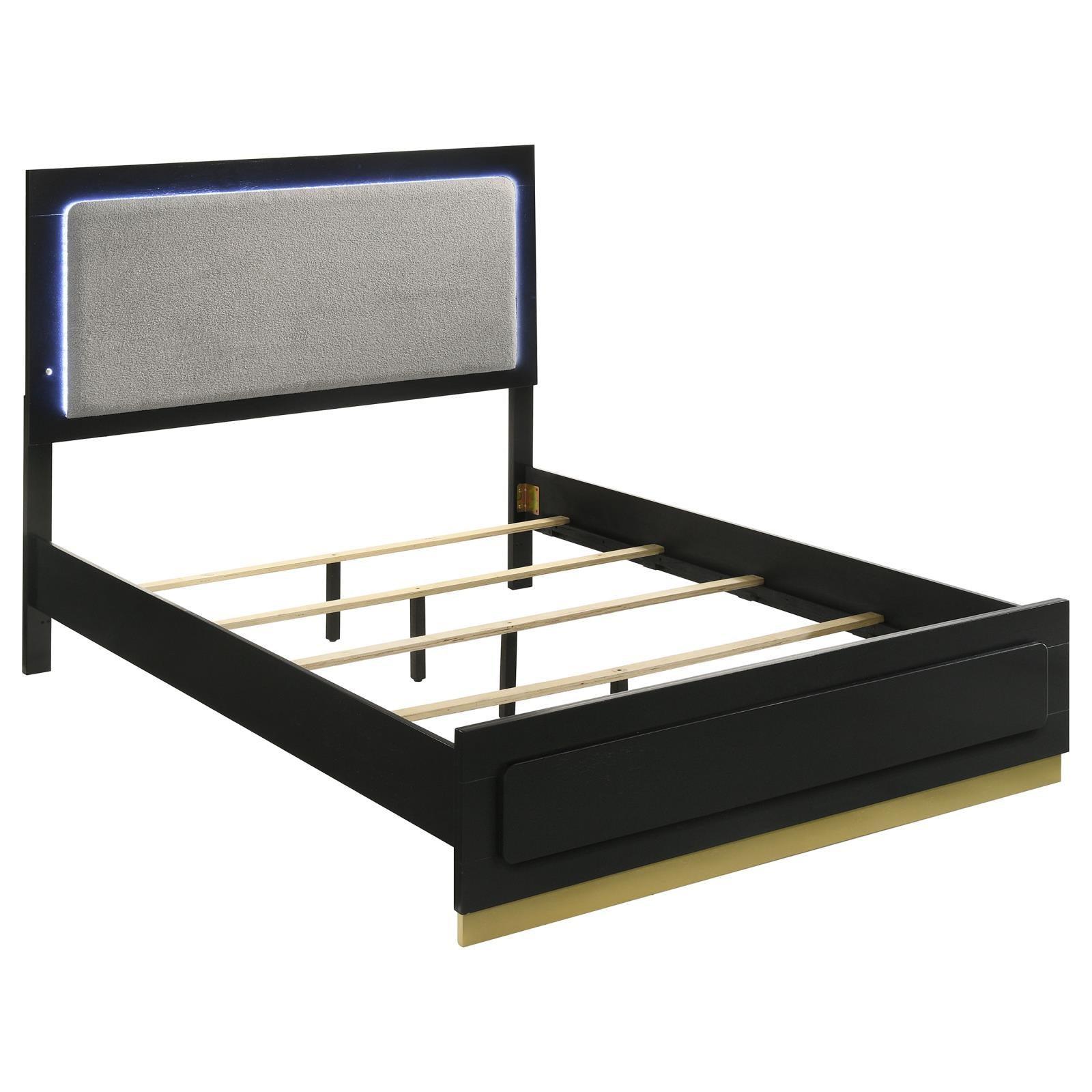 Caraway Eastern King Bed With LED Headboard Black And Grey 224781Ke [ETA: 5/8/2024] - Ella Furniture