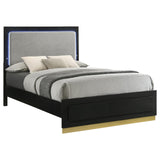 Caraway Eastern King Bed With LED Headboard Black And Grey 224781Ke [ETA: 5/8/2024] - Ella Furniture