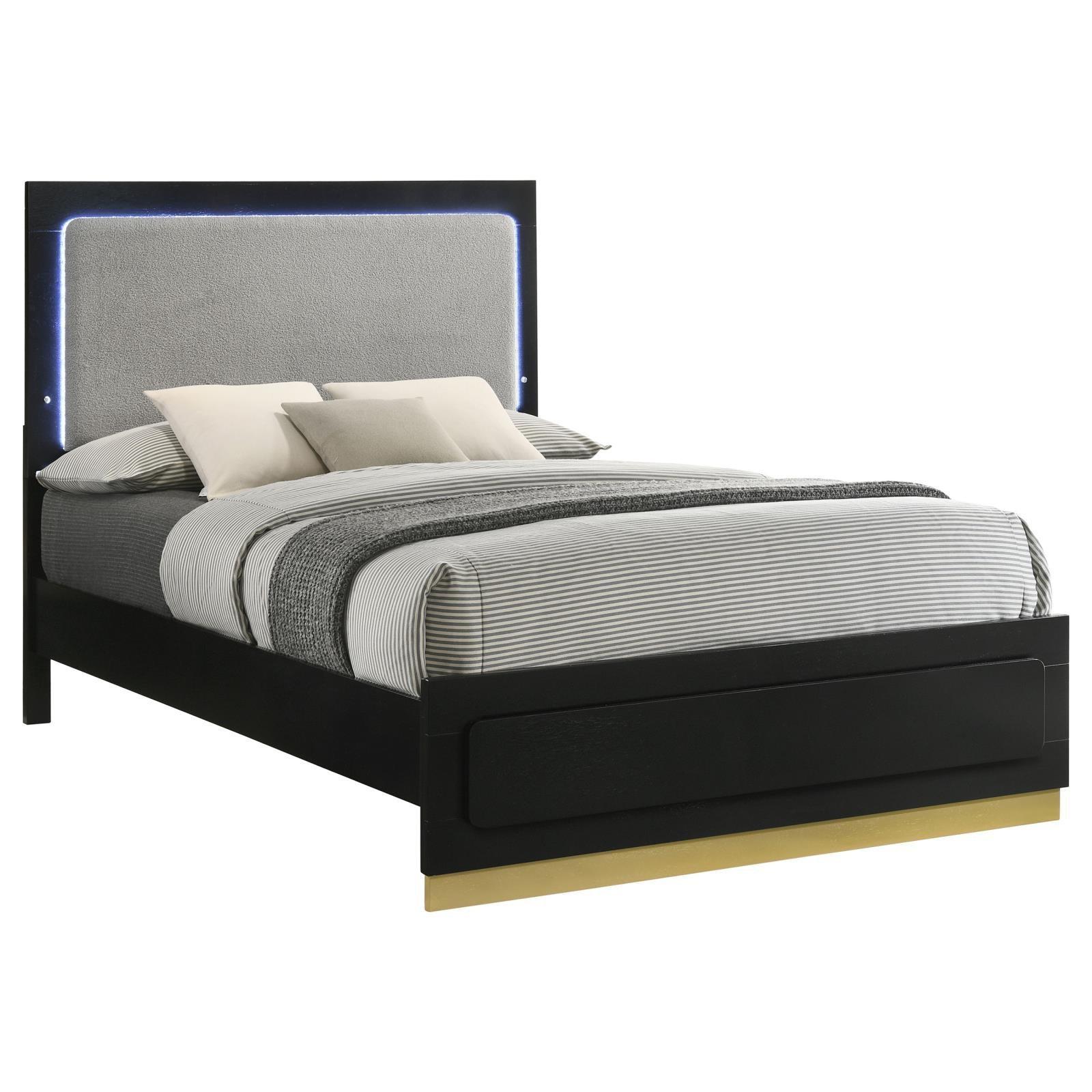 Caraway Eastern King Bed With LED Headboard Black And Grey 224781Ke [ETA: 5/8/2024] - Ella Furniture